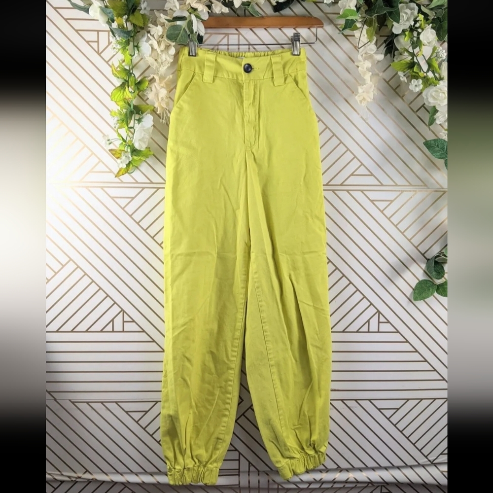 Urban Outfitters BDG Women's Bright Yellow Cinch Waist Pants Utility Size XS